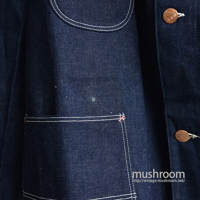 KEEN KUT DENIM COVERALL WITH LOCOMOTIVE TRAIN BUTTON（44/DEADSTOCK） - 古着屋 ｜  mushroom(マッシュルーム) ヴィンテージクロージングストア