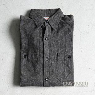 IRON ACE BLACK CHAMBRAY WORK SHIRT15/DEADSTOCK