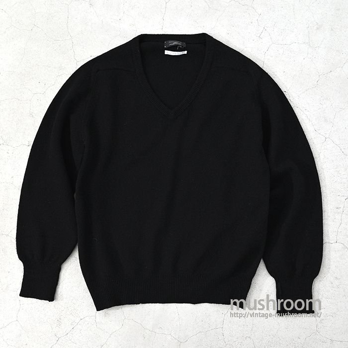 OLD BLACK CASHMERE SWEATER（GOOD CONDITION/LARGE） - 古着屋 