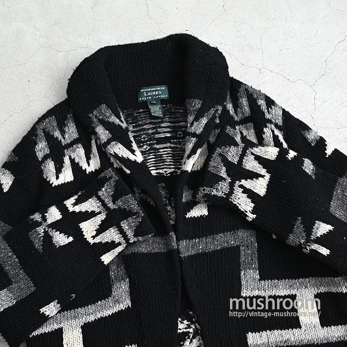 POLO RALPH LAUREN NATIVE HAND-KNIT CARDIGAN - 古着屋 ｜ mushroom 