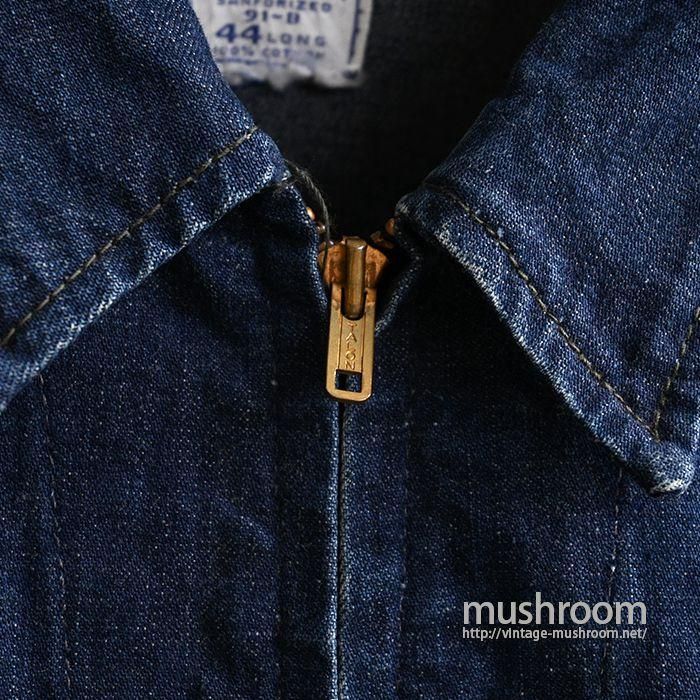 【MUSHROOM購入】1960'S LEE 91-B DENIM JACKET LEE 91-B DENIM WORK JACKET（44-LONG/DARK COLOR） - 古着屋