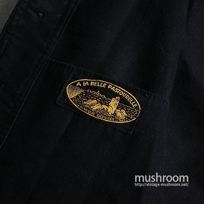 OLD BLACK MOLESKIN FRENCH WORK JACKET（GOOD CONDITION） - 古着屋 ｜  mushroom(マッシュルーム)　ヴィンテージクロージングストア