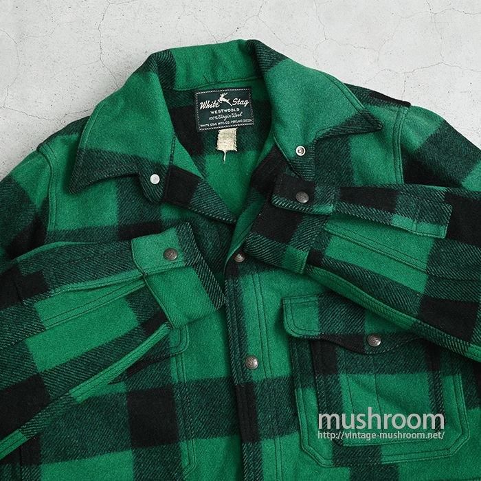 WHITE STAG BLK&GREEN PLAID MACKINAW CRUISER JACKET