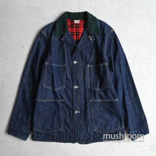 FREELAND DENIM COVERALL WITH FLANNEL38/GOOD CONDITION