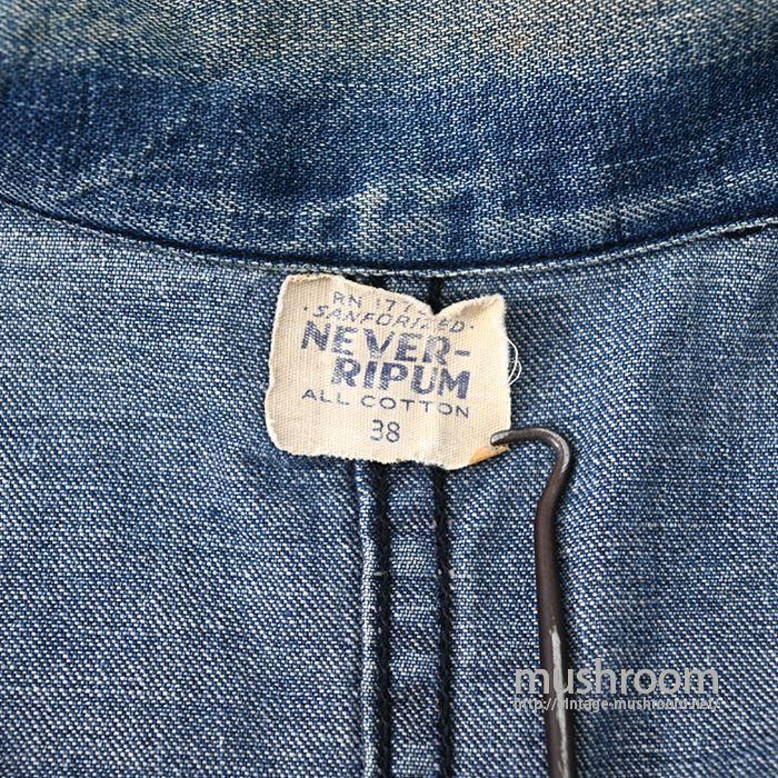 NEVER-RIPUM RAILROAD DENIM JACKET - 古着屋 ｜ mushroom