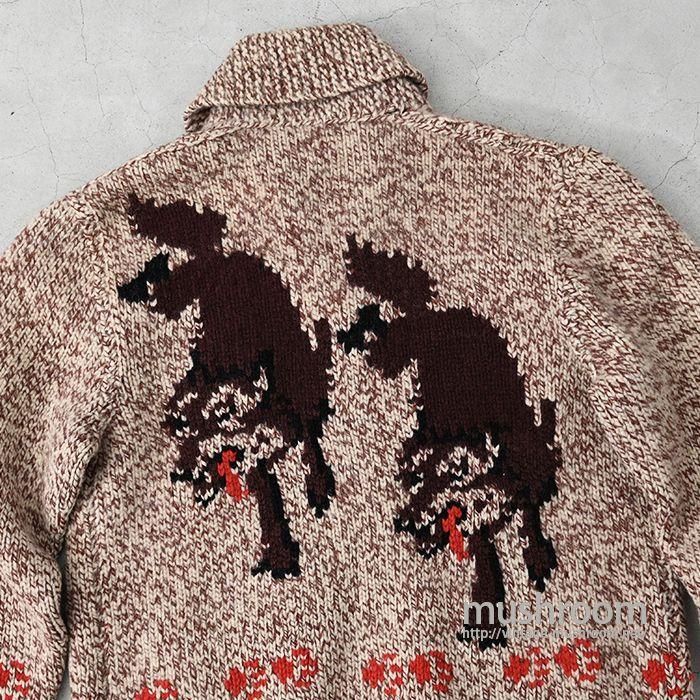 OLD ”WOLF PATTERN” COWICHAN JACKET(MIXED COLOR) - 古着屋 OLD ”WOLF PATTERN” COWICHAN JACKET(MIXED COLOR) - 古着屋
