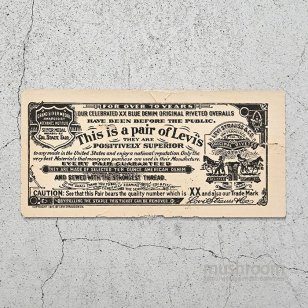 LEVI'S 501XX GUARANTEE TICKET FOR OVER 70 YEARS 