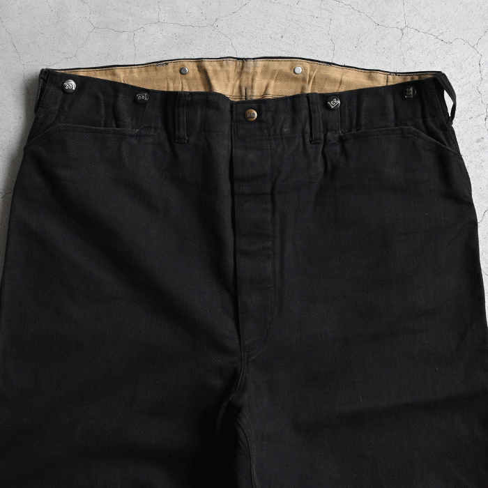 Lee 721 BLACK COTTON TWILL WORK TROUSERS(BIG SIZE) - 古着 Lee 721 BLACK COTTON TWILL WORK TROUSERS(BIG SIZE) - 古着