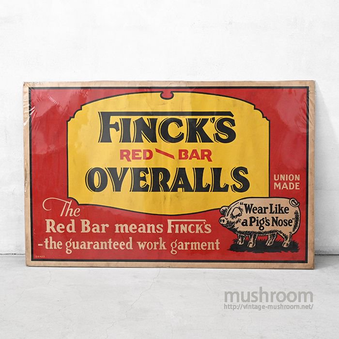 FINCK'S OVERALLS ADVERTISING SIGN - 古着屋 ｜ mushroom