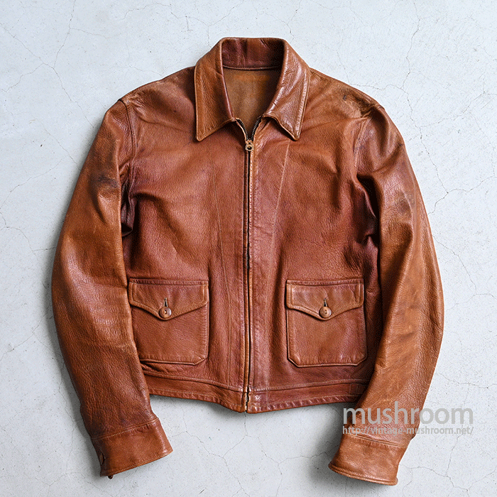SCULLY BROS A-1 STYLE BROWN LEATHER SPORTS JACKET（42） - 古着屋