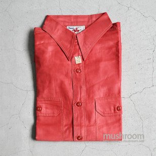 PRIOR RED COTTON WORK SHIRT16 1/2/DEADSTOCK