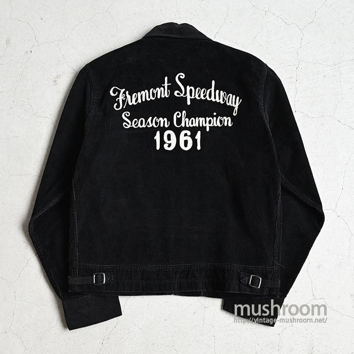 ”FREMONT SPEEDWAY" BLACK CORDUROY SPORTS JACKET（GOOD CONDITION） 古着屋