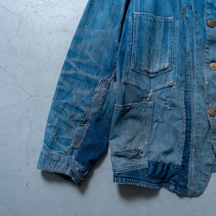 CROWN OVERALLS DENIM CHORE JACKET - 古着屋 ｜ mushroom 