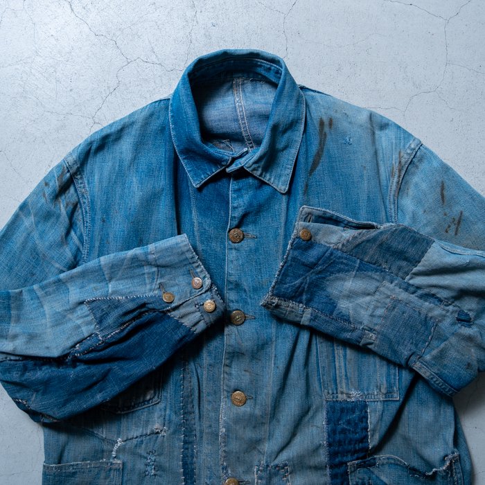 CROWN OVERALLS DENIM CHORE JACKET - 古着屋 ｜ mushroom 