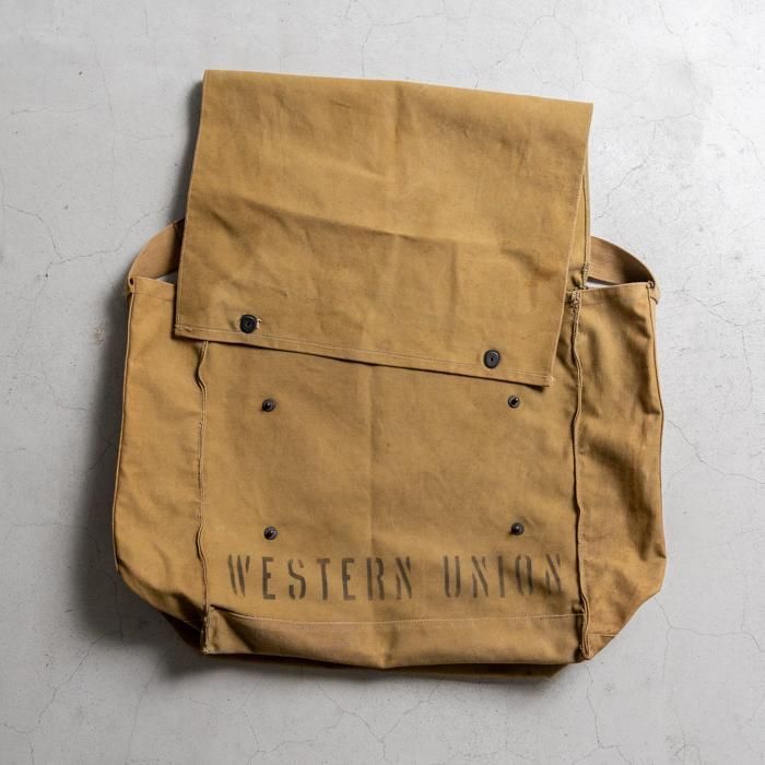 WESTERN UNION CANVAS SHOULDER BAG（GOOD CONDITION） - 古着屋