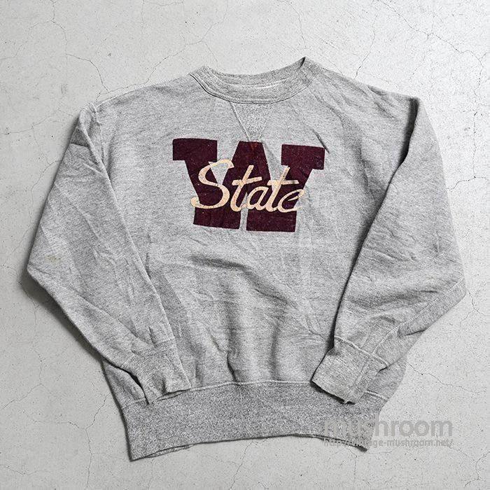 OLD SINGLE V FLOCK PRINT SWEAT SHIRT（MINT CONDITION） - 古着屋