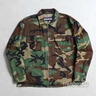 OLD STUSSY CAMOUFLAGE BDU JACKETGOOD CONDITION/LARGE