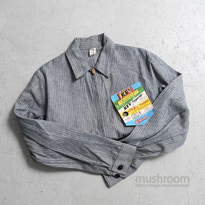 KEY INPERIAL HBT STRIPE WORK JACKET（DEADSTOCK/36） - 古着屋 ｜ mushroom(マッシュルーム)  ヴィンテージクロージングストア