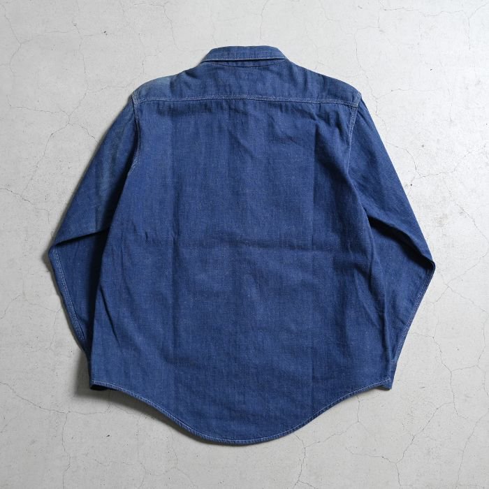 SEARS VAT DYED DENIM WORK SHIRT（DARK COOLOR/GOOD CONDITION） - 古着屋 ｜  mushroom(マッシュルーム) ヴィンテージクロージングストア