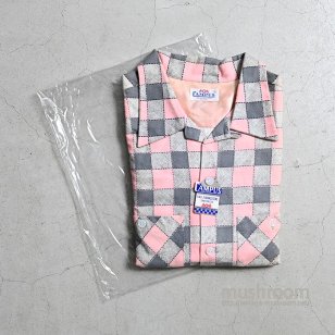 CAMPUS PNK ×GRY PRINT FLANNEL SHIRT（DEADSTOCK/X-LARGE）