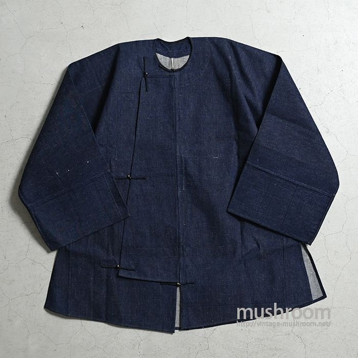 ANTIQUE CHINESE AMERICAN INDIGO DENIM WORK COAT（DEADSTOCK