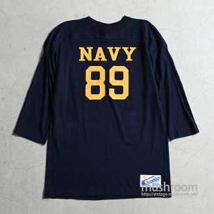 CHAMPION NAVY FOOTBALL T-SHIRTALMOST DEADSTOCK/LARGE