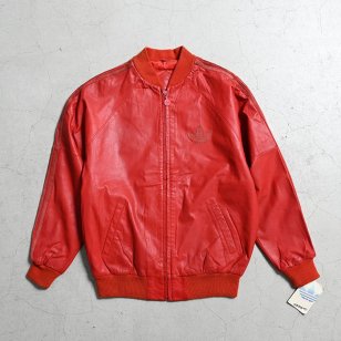 ADIDAS LEATHER TRACK JACKETRED/GOOD CONDITION