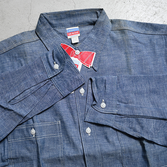 PENNEY'S OXHIDE L/S CHAMBRAY WORK SHIRT(DEADSTOCK/17 PENNEY'S OXHIDE L/S CHAMBRAY WORK SHIRT(DEADSTOCK/17