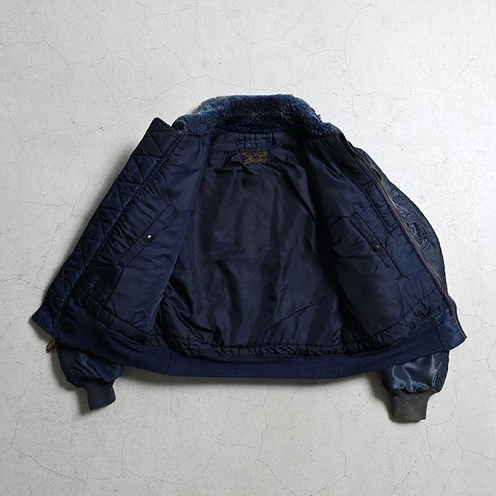 60s-70s 【B-15C】 Flight jacket Vintage Rare 50s B-15C Navy Blue Us Military Flight Bomber