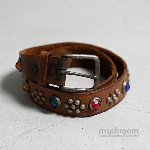 OLD STUDDED JEWEL LEATHER BELTKID'S SIZE