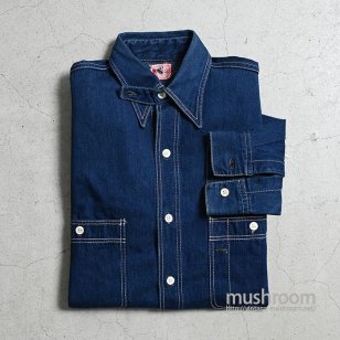 FLY'S DENIM WORK SHIRT WITH CHINSTRAPDARK COLOR&GOOD CONDITION