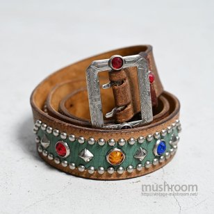 OLD STUDDED JEWEL LEATHER BELTGOOD CONDITION