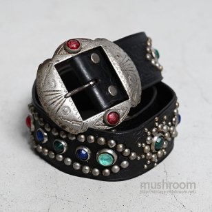 OLD STUDDED JEWEL LEATHER BELTGOOD CONDITION/30