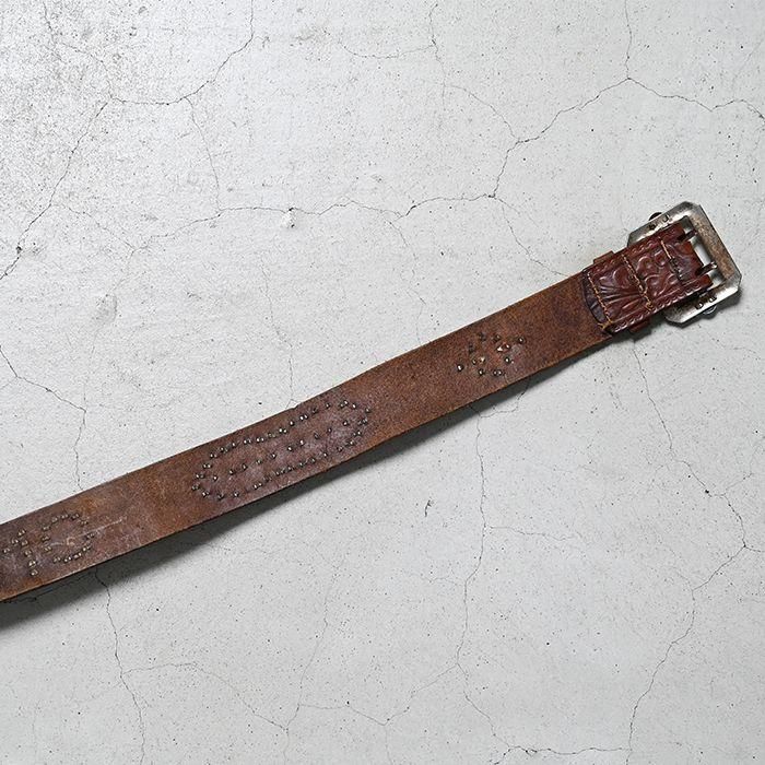 OLD STUDDED JEWEL LEATHER BELT（OMAHA/GOOD CONDITION