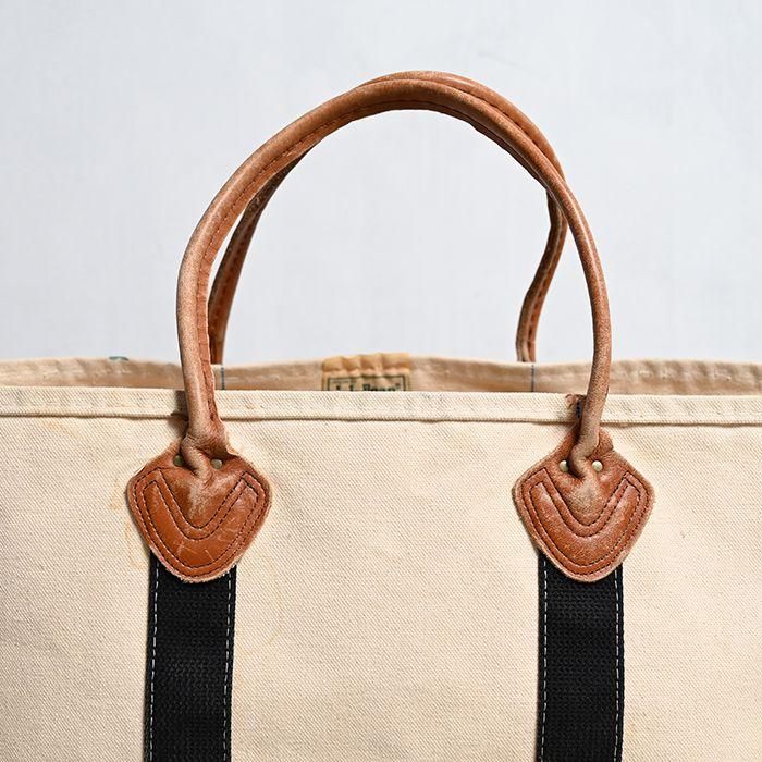 L.L.BEAN CANVAS TOTE BAG WITH LEATHER HANDLE（GOOD USED