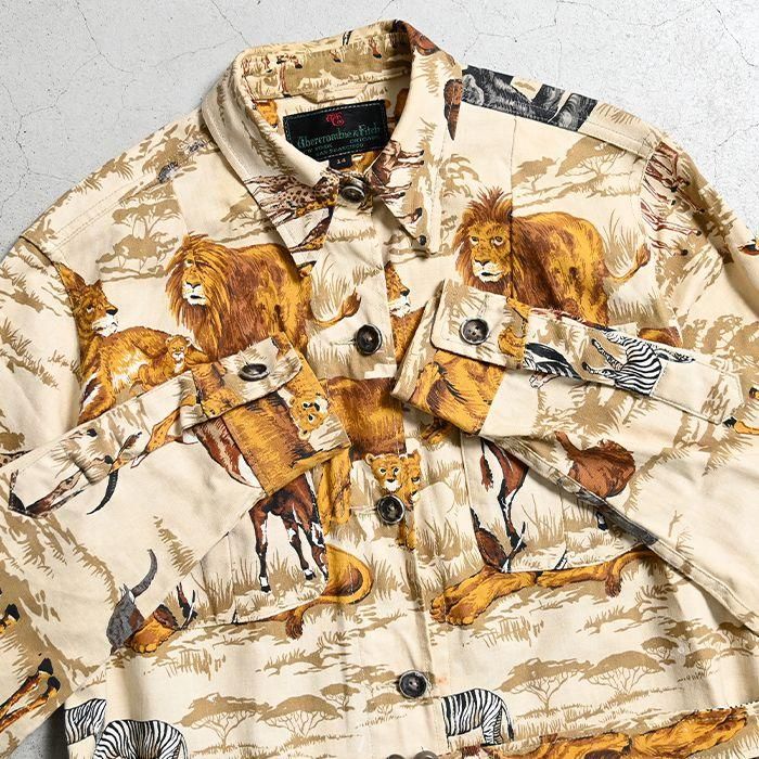ABERCROMBIE & FITCH PRINT SAFARI JACKET(NON-WASHED/14 ABERCROMBIE & FITCH PRINT SAFARI JACKET(NON-WASHED/14