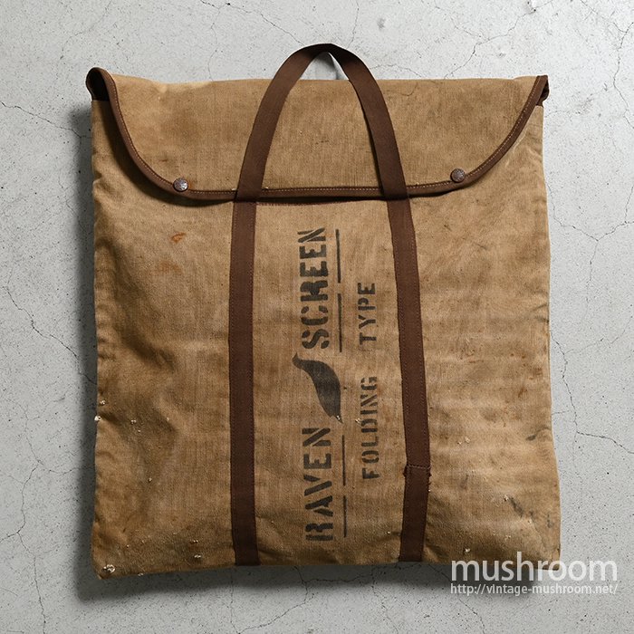 RAVEN SCREEN CANVAS BAG WITH STENCIL - 古着屋 ｜ mushroom