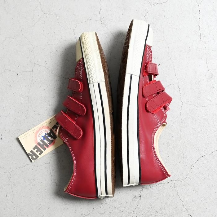 CONVERSE ALL STAR ”BELCRO” RED LEATHER WITH BOX（DEADSTOCK