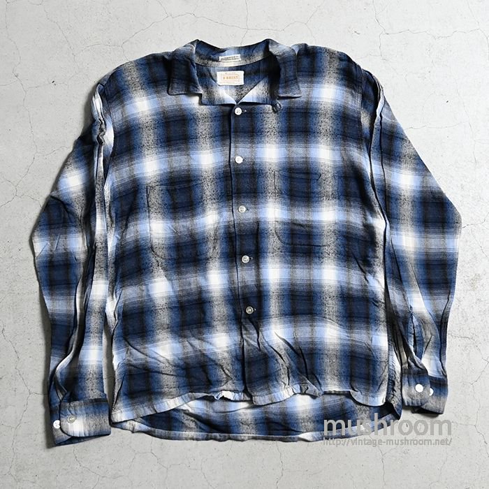 BRENT SHADOW PLAID RAYON BOX SHIRT - 古着屋 ｜ mushroom