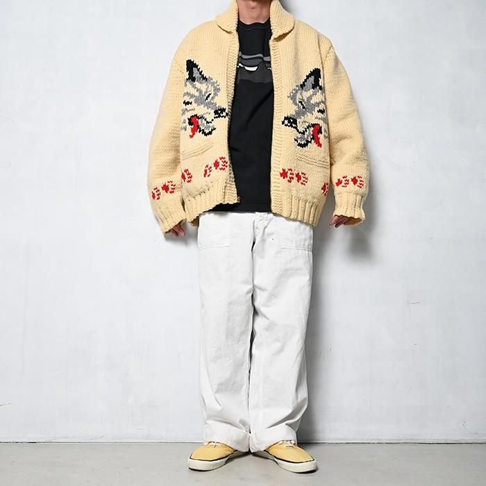 OLD ”WOLF PATTERN” COWICHAN JACKET(BIG SIZE/MINT) - 古着屋 OLD ”WOLF PATTERN” COWICHAN JACKET(BIG SIZE/MINT) - 古着屋
