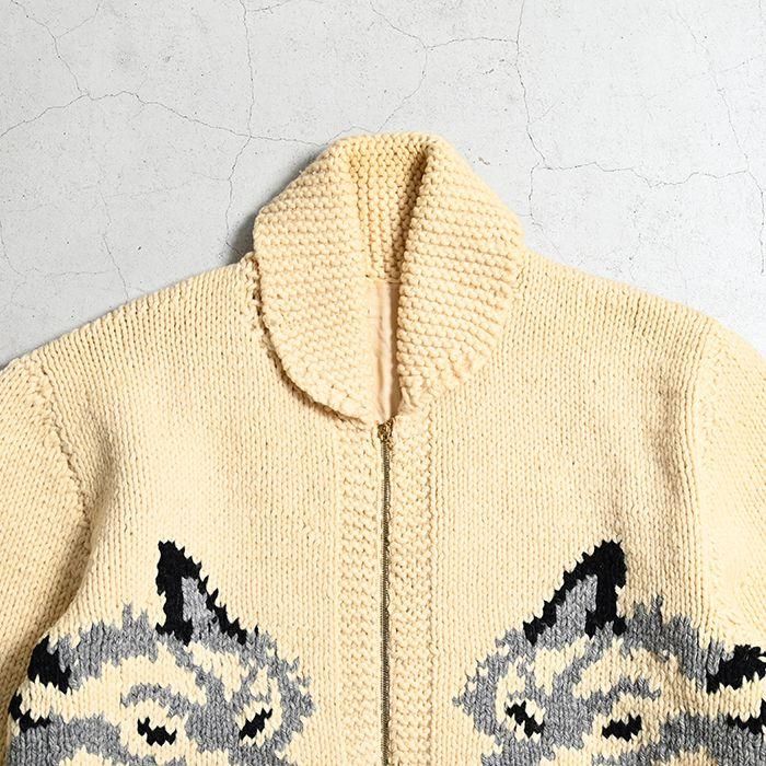 OLD ”WOLF PATTERN” COWICHAN JACKET（BIG SIZE/MINT） - 古着屋