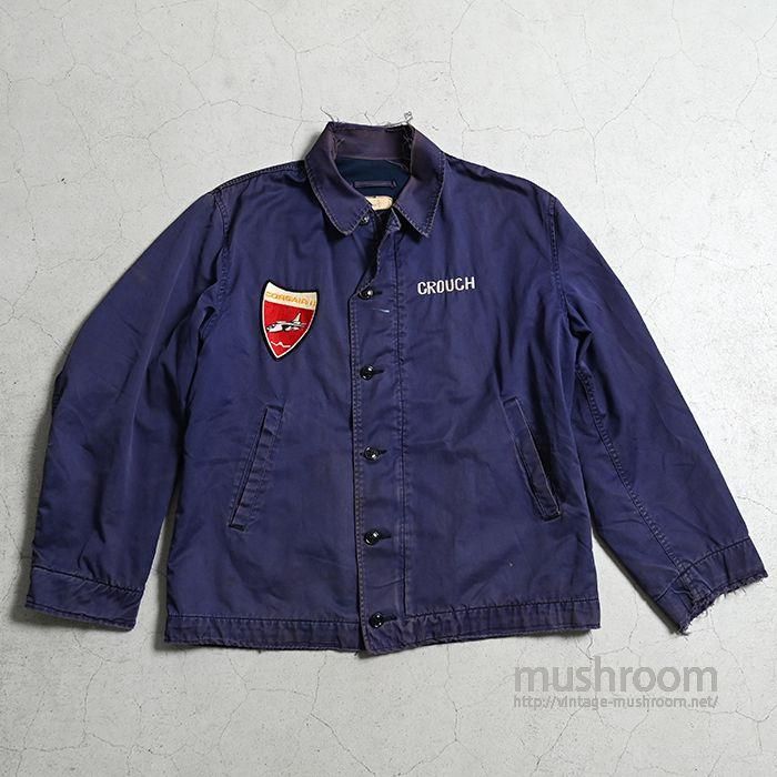 U.S.NAVY BLUE UTILITY JACKET WITH SKULL SQUADRON PATCH