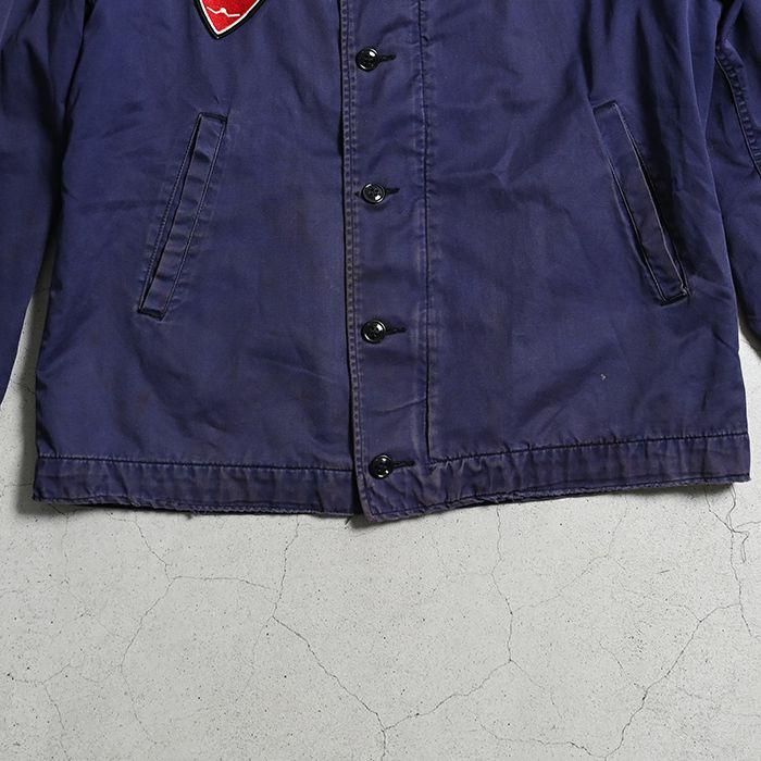 U.S.NAVY BLUE UTILITY JACKET WITH SKULL SQUADRON PATCH
