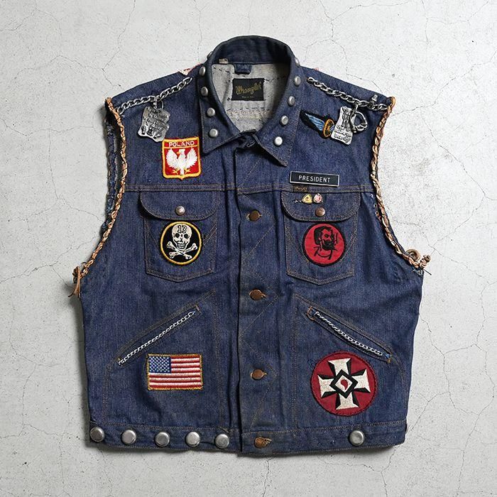 Flying Dutchmen OHIO M/C DENIM CUT-OFF BIKER'S VEST（SZ 42） - 古着屋 ｜  mushroom(マッシュルーム) ヴィンテージクロージングストア