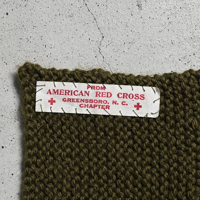 WW2 AMERICAN RED CROSS KNIT MUFFLER WITH HOODY（DEADSTOCK） - 古着屋 ｜  mushroom(マッシュルーム)　ヴィンテージクロージングストア