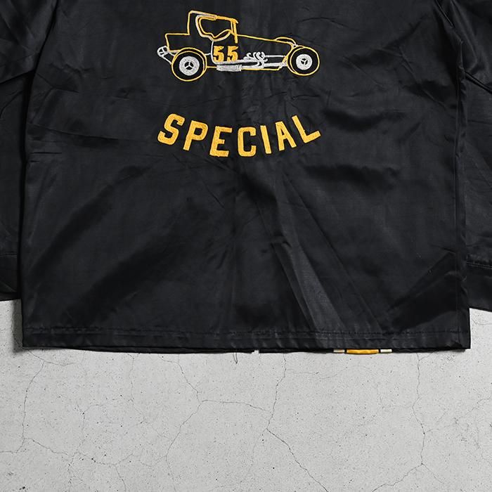 Bob Hadley BLACK RACING JACKET WITH EMBROIDERY（SZ 38/VERY GOOD