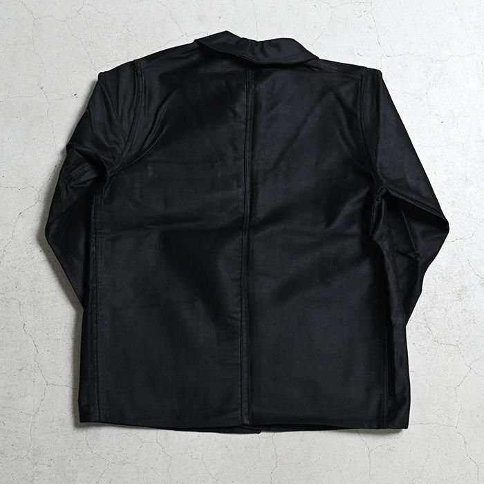 French Work Leather Jacket Black Vintage