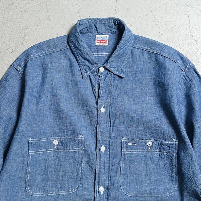PENNEY'S OX-HIDE L/S CHAMBRAY WORK SHIRT(MINT CONDITION PENNEY'S OX-HIDE L/S CHAMBRAY WORK SHIRT(MINT CONDITION