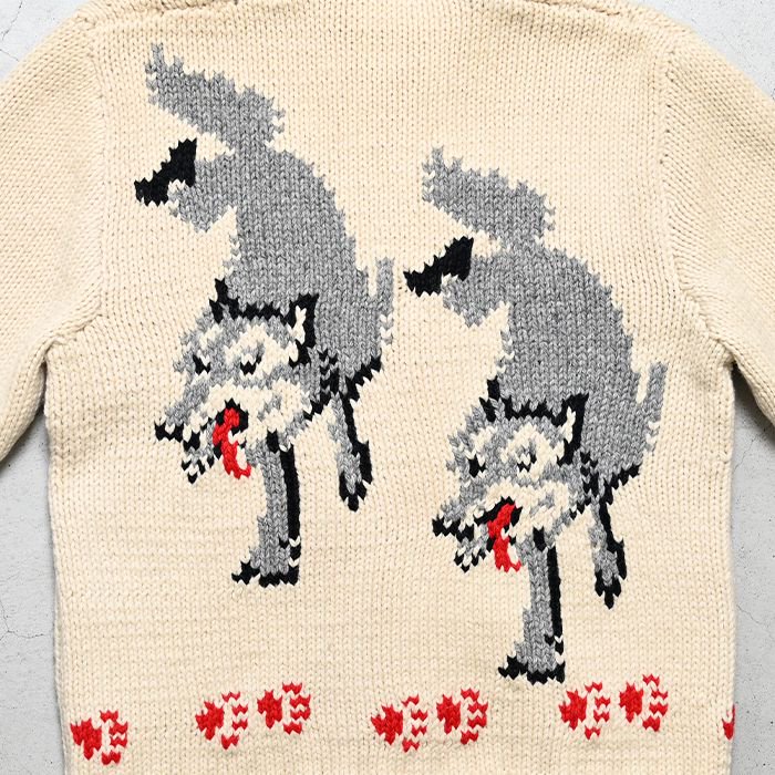 OLD ”WOLF PATTERN” COWICHAN JACKET（VERY GOOD CONDITION） - 古着屋 