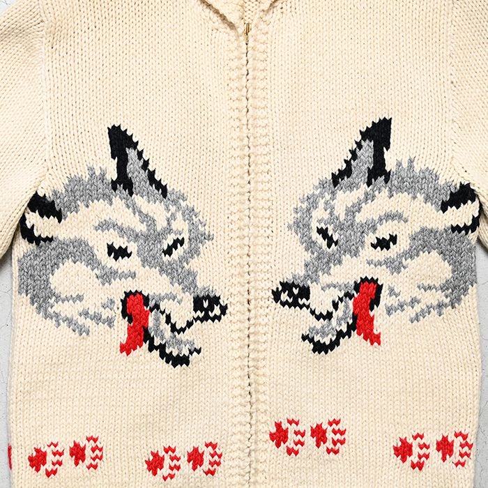 OLD ”WOLF PATTERN” COWICHAN JACKET（VERY GOOD CONDITION） - 古着屋 ｜  mushroom(マッシュルーム) ヴィンテージクロージングストア